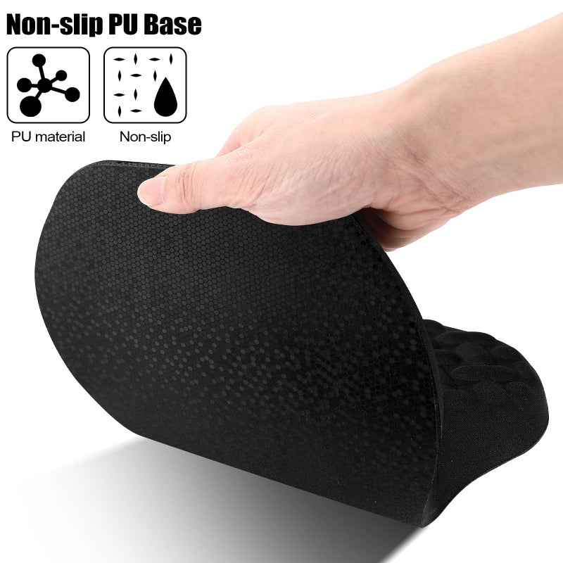 QDOAOF-Ergonomic Mouse Pad Wrist Support with Massage Design, Relieve Wrist Pain Mousepad, Wrist Rest Pain Relief Mousepad with Memory Foam&Non-Slip PU Base, Carpal Tunnel Syndrome (Black) - Image 5
