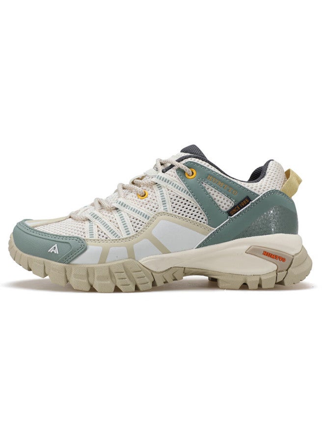 HUMTTO Humtto Summer Mesh Breathable Hiking Shoes Comfortable Anti-slip Women's Mountaineering Shoes Outdoor Climbing Shoes Beige Olive Green Size 39 - Image 3