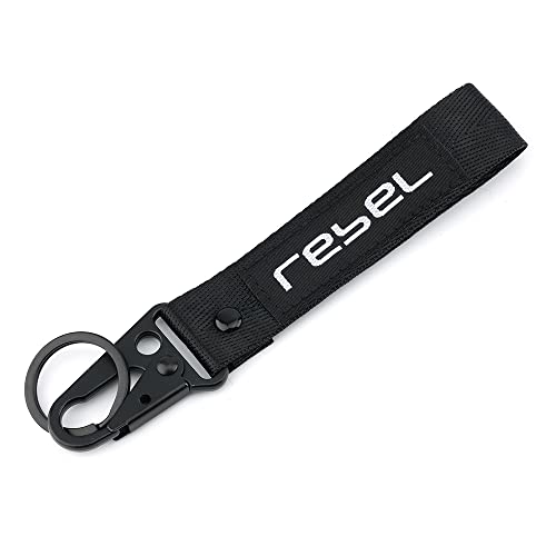 XIDAODIT Motorcycle Keychain Key Ring Pendat Holder Moto Embroidery Keyring Key Chain For Rebel CMX 300 500 1100 CMX300 CMX500 1100T(black) - Image 1