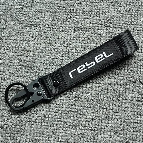 XIDAODIT Motorcycle Keychain Key Ring Pendat Holder Moto Embroidery Keyring Key Chain For Rebel CMX 300 500 1100 CMX300 CMX500 1100T(black) - Image 2