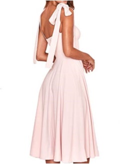 Generic Women's V-Neck Sleeveless Backless Split Midi Dress  - Image 3