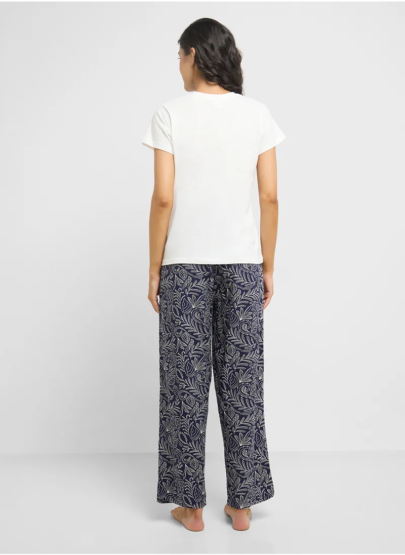 Ginger Cotton T-Shirt & Pyjama Set