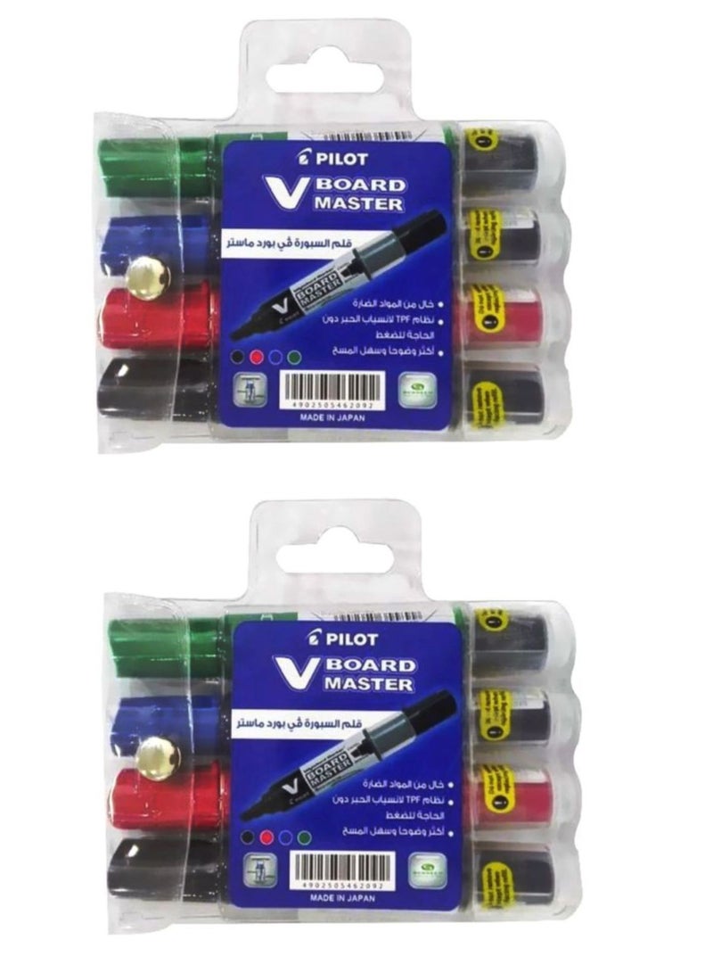 PILOT 4-Piece V-Board Master Marker Set Pack Of 2 - Image 1