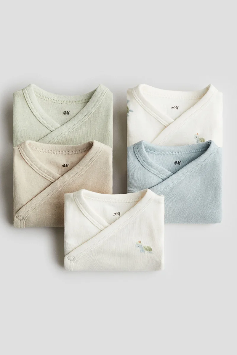 اتش اند ام بودي سوت من القطن - عبوة من 5 قطع