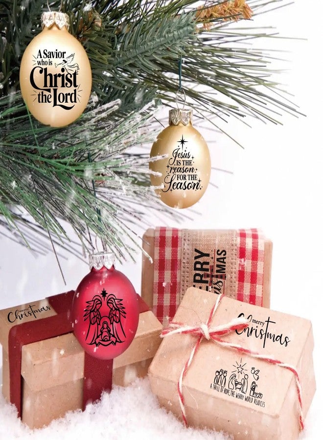 Hosomono 96 قطعة من ملصقات ميلاد المسيح للأعمال اليدوية، ملصقات كلمات عيد الميلاد من الفينيل للبرطمانات الزجاجية، ملصقات ميلاد المسيح للبرطمانات الزجاجية، ملصقات لتزيين الكرات الزجاجية والأكواب والزجاجات (love96) - Image 4