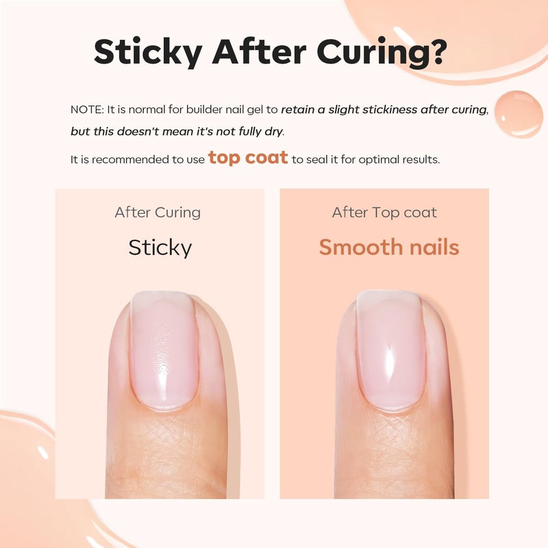 modelones Builder Nail Gel, 8-in-One Gold Shimmer Builder, Champagne Sparkle Glitter Rubber Color Base Gel Polish LED Lamp Cured, Apex Building Strengthener Extension for Home DIY Salon Girls - Image 5