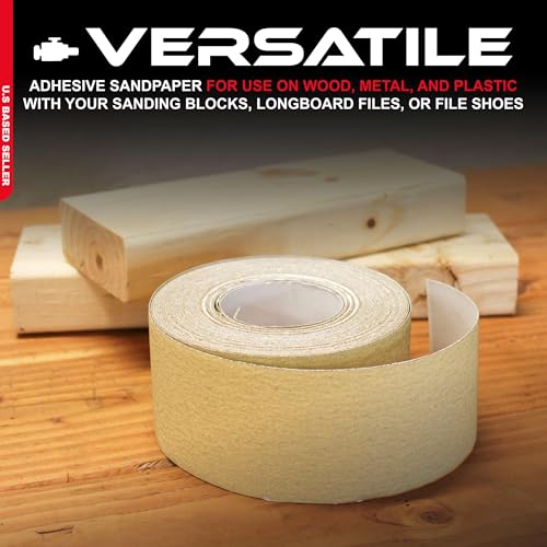 ABN Adhesive Sticky Back 80-Grit Sandpaper Roll 2-3/4in x 20 Yards Aluminum Oxide Golden Yellow Longboard Dura PSA - Image 3