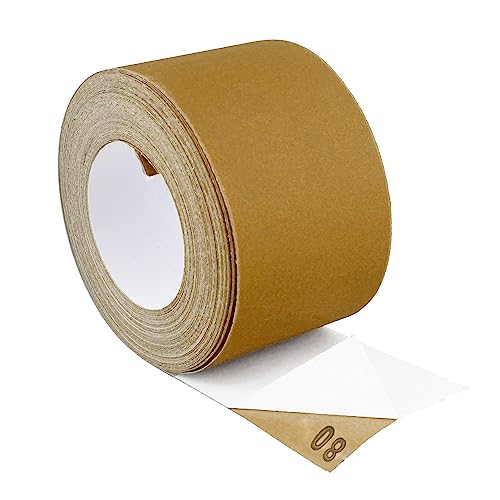 ABN Adhesive Sticky Back 80-Grit Sandpaper Roll 2-3/4in x 20 Yards Aluminum Oxide Golden Yellow Longboard Dura PSA - Image 1