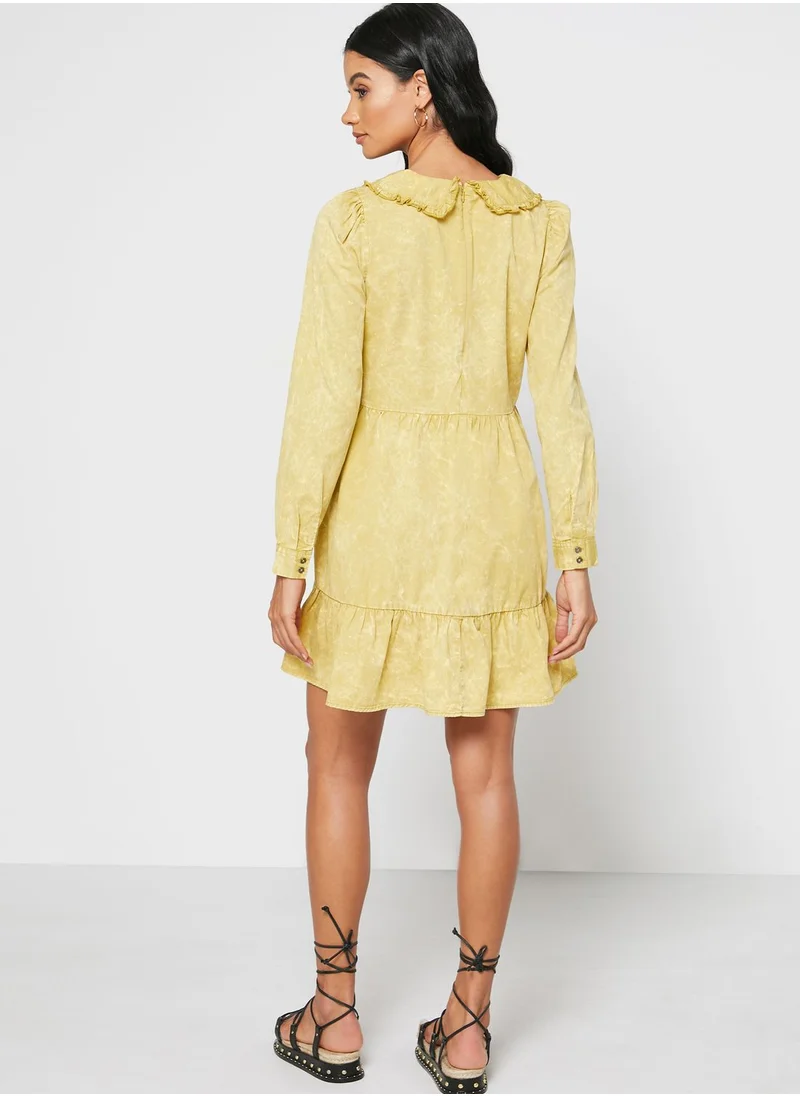 NOISY MAY Collar Detail Tiered Dress
