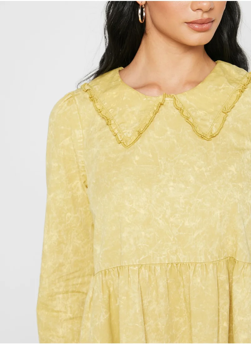 NOISY MAY Collar Detail Tiered Dress