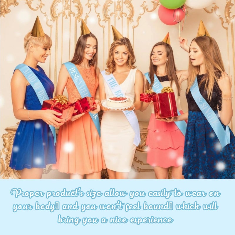 LEIFIDE 10 Pack Bride and Bridesmaid Sash Set Wedding Bachelorette Funny Team Gifts Sash Decorations for Woman Bride Bridesmaid of Honor Party Supplies (Blue, White) - Image 5