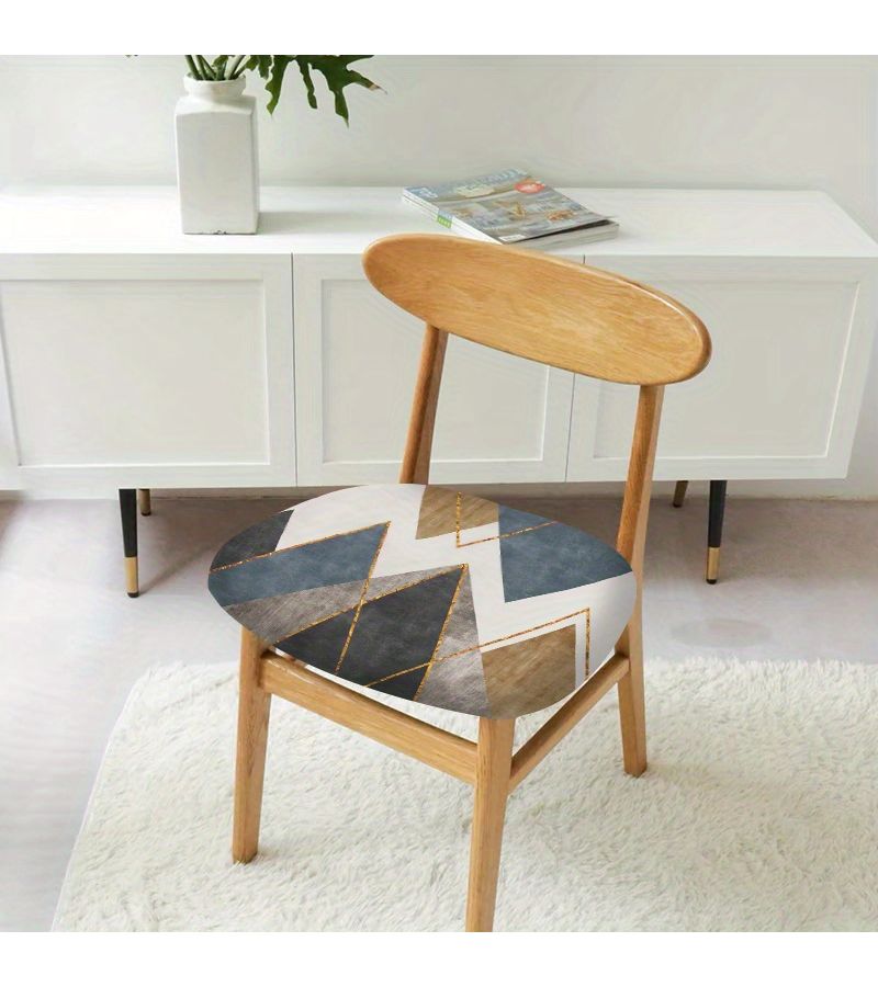 4 أغطية كراسي حديثة بتصميم هندسي لغرفة الطعام وغرفة المعيشة قابلة للغسل - Image 3
