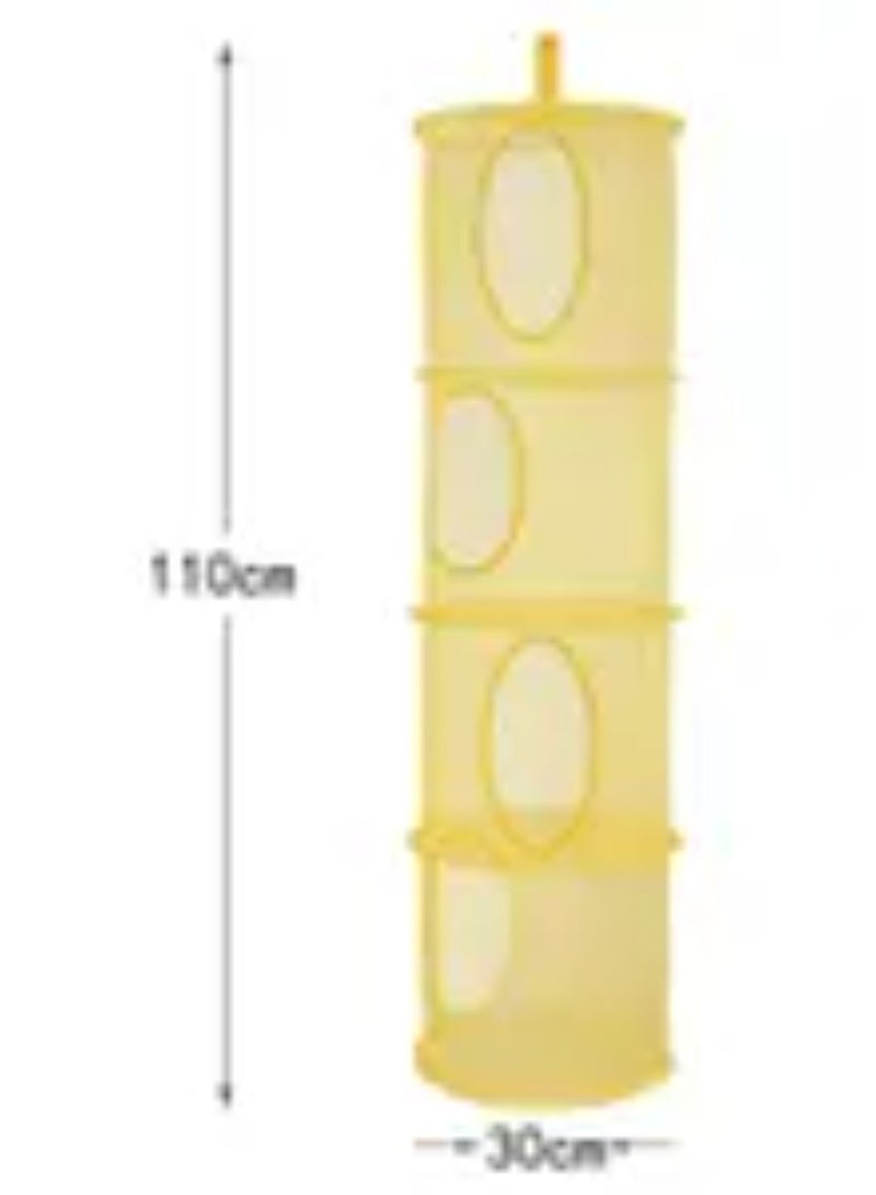Foldable Hanging Storage Net 4 Layers Hanging Stuffed Animal Toys Storage Hammock Storage Bags Space Saving  - Image 2
