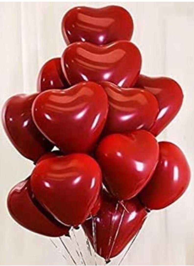 null - مجموعة من 12 بالونًا على شكل قلب لتزيين حفلات الزفاف أو الذكرى السنوية - Image 1