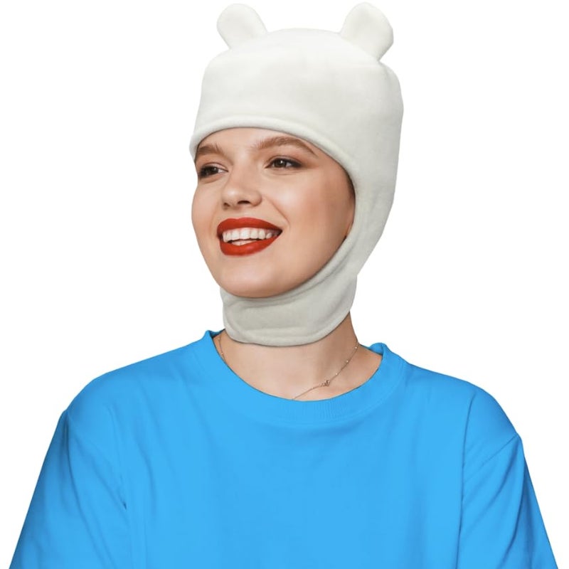 Zadin Adventure-Time Merch, Finn Hat, Fionna Finn the Human Costume Cosplay, White Bunny Hat, Fiona and Cake Toys Merchandise (White) - Image 1