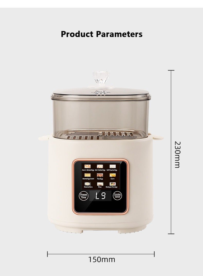TDAO Multifunctional Egg Boiler, Egg Steamer, Stainless Steel Body and Heating Plate, Can Cook 6 Eggs at Once, One Click Switch Control, With Automatic Power-off Function, Black/Silver - Image 5
