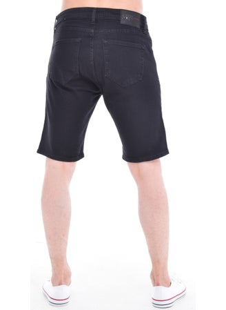Cedy Denim Men Cuban Black Denim Shorts Slim Fit Jean Shorts C342  - Image 2