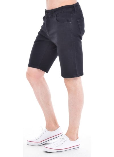 Cedy Denim Men Cuban Black Denim Shorts Slim Fit Jean Shorts C342  - Image 4