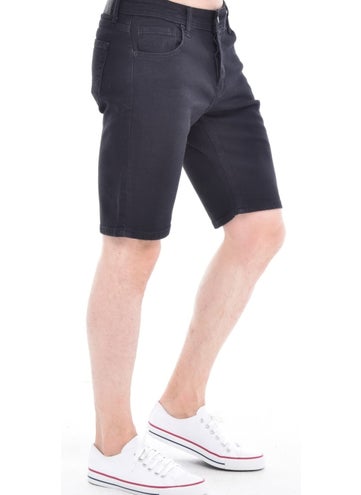Cedy Denim Men Cuban Black Denim Shorts Slim Fit Jean Shorts C342  - Image 5