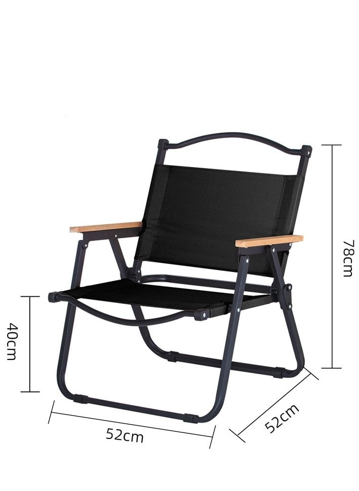 Generic - Folding Camping Chair, Portable Camping Chair, Lightweight Camping Back Packing Chair Foldable, Foldable Beach Chair, for Camping Hiking Garden Travel Beach Picnic BBQ Outdoor (Black Large) - Image 1