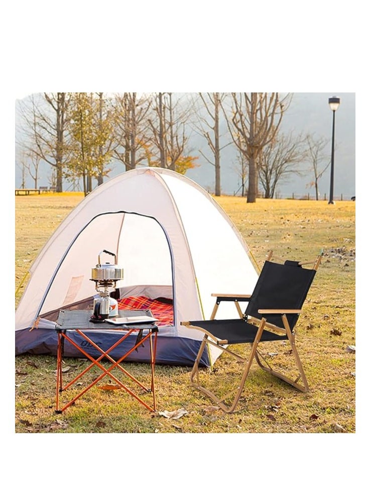 Generic - Folding Camping Chair, Portable Camping Chair, Lightweight Camping Back Packing Chair Foldable, Foldable Beach Chair, for Camping Hiking Garden Travel Beach Picnic BBQ Outdoor (Black Large) - Image 1