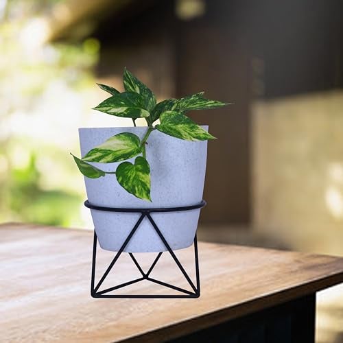D&V ENGINEERING - Creative in innovation D&V Engineering Modern Diamond Shape Metal Plant Stand | Stylish Indoor & Outdoor Planter Holder | Elegant Decor for Living Room, Bedroom & Garden | Ideal Gift for Plant Lovers - Black - Image 1