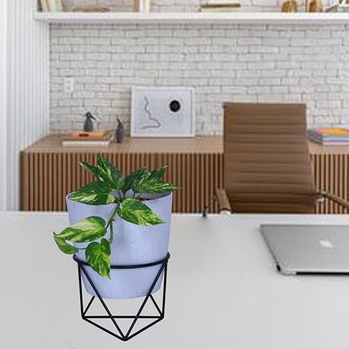 D&V ENGINEERING - Creative in innovation D&V Engineering Modern Diamond Shape Metal Plant Stand | Stylish Indoor & Outdoor Planter Holder | Elegant Decor for Living Room, Bedroom & Garden | Ideal Gift for Plant Lovers - Black - Image 2