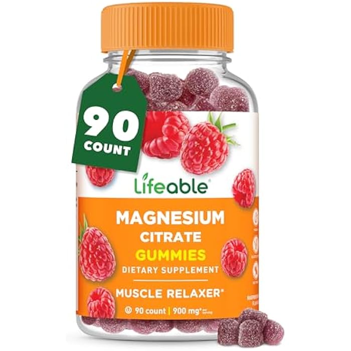 Lifeable Magnesium Gummies for Adults | 900mg Magnesium Citrate Gummies | Vegan Magnesium | for Men and Women | 90 Count - Image 1