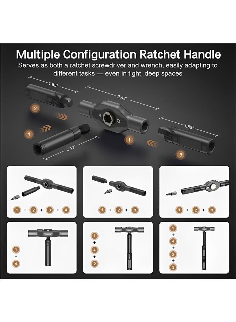 42 in 1 Magnetic Ratchet Screwdriver Set, Precision Multi Bit Repair Tool Kit with Detachable Handle, Portable Screwdriver Kit for Electronics, Laptop, Furniture, Bicycle and DIY Home Use - Image 4
