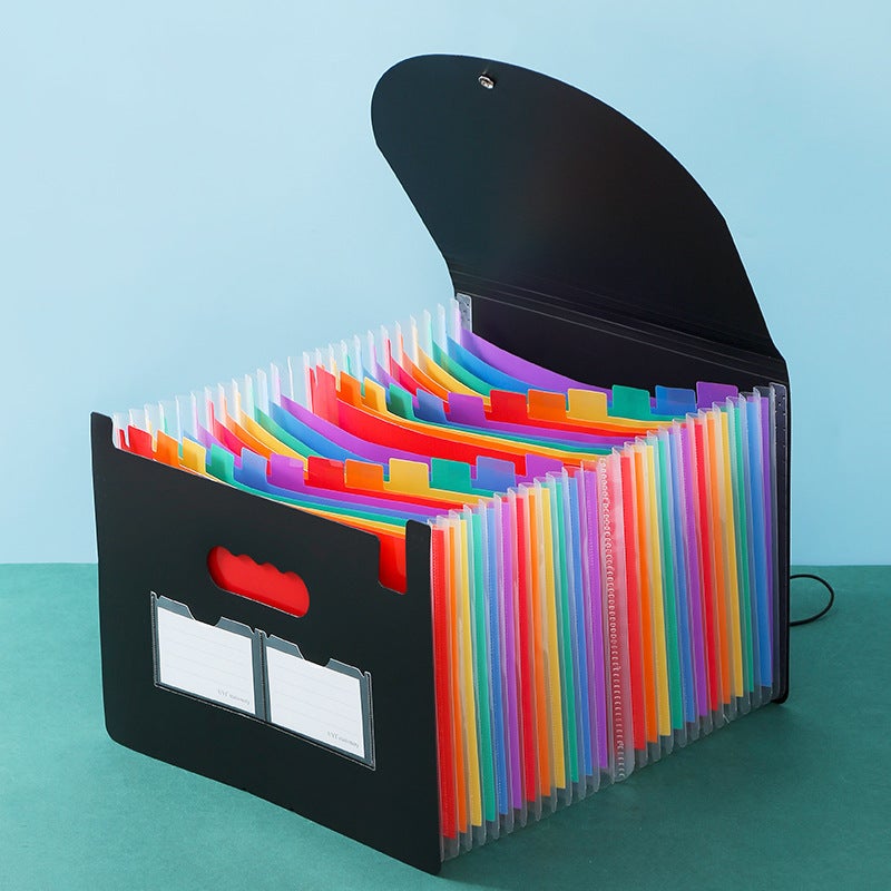 Office File Storage Pp File Bag A4 Folder 24 Three Side Seal Lanyard Flip Organ Bag - Image 2