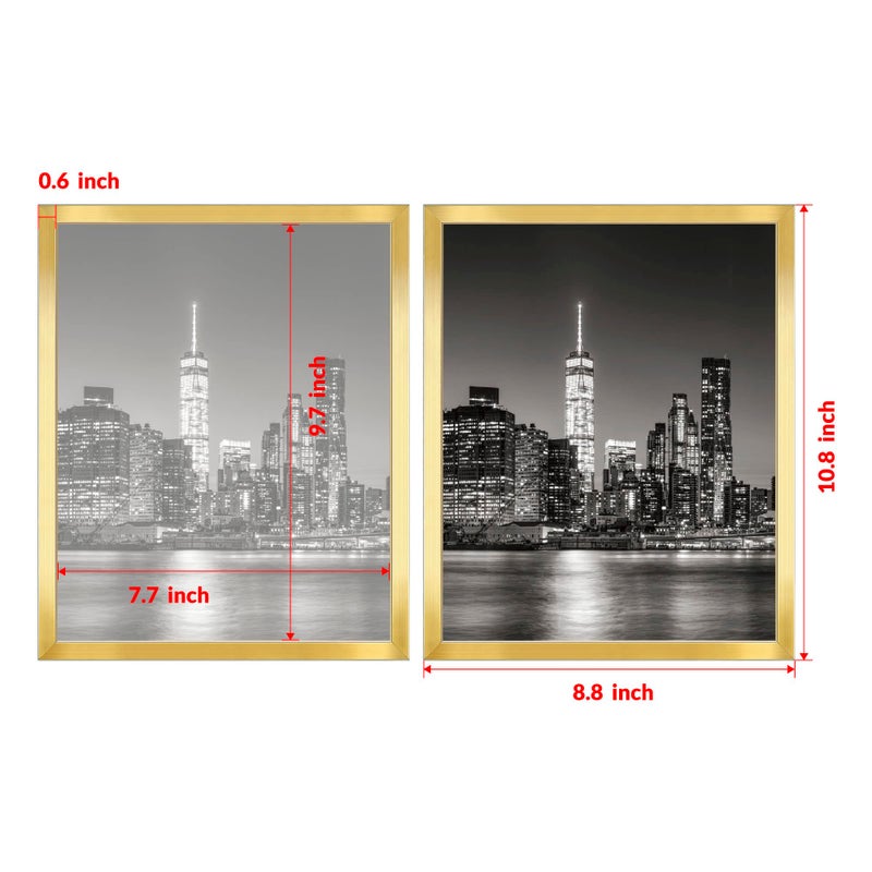 annecy 8x10 إطار الصورة الذهب (حزمة واحدة) 8x10 إطار الصورة للجدار أو سطح المكتب الزخرفة الكلاسيكية النمط الحد الأدنى - Image 2