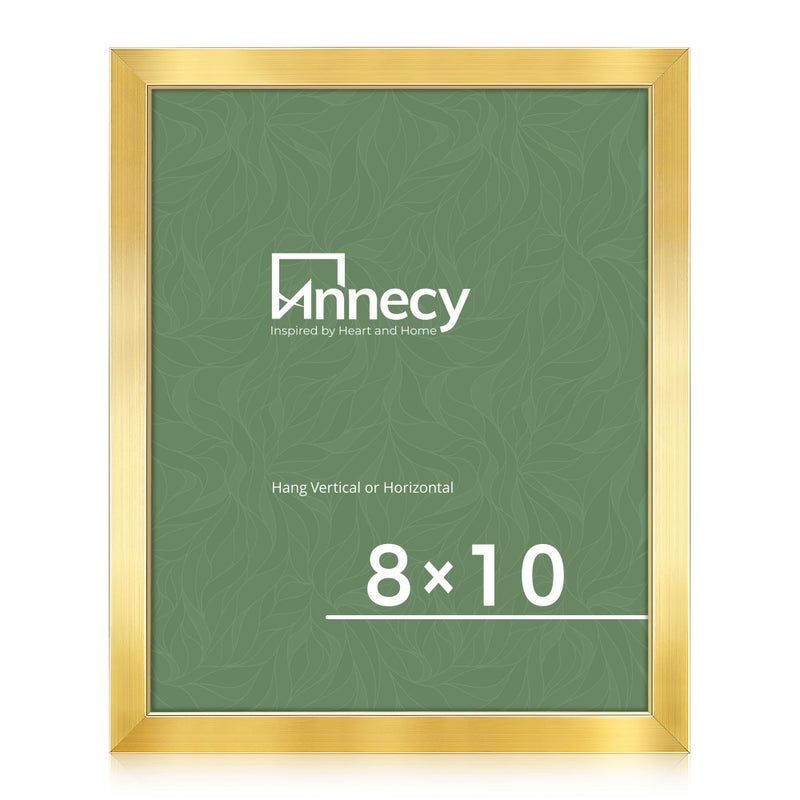 annecy 8x10 إطار الصورة الذهب (حزمة واحدة) 8x10 إطار الصورة للجدار أو سطح المكتب الزخرفة الكلاسيكية النمط الحد الأدنى - Image 1