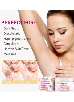AuQuest 50ML Underarm Instant Bleaching Cream, Whitening Cream For Women For Dark Armpit Body Face Lightening Cream Intimate Skin Cream For Knees Armpit Elbows Private Areas  - Image 3