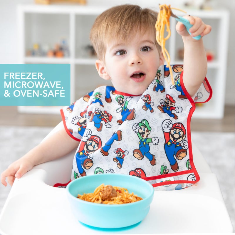 Bumkins Baby Bowl, Silicone Suction, for Babies, Toddlers and Kids, Baby Led Weaning, Feeding Essentials, Platinum Silicone, Non Skid Sticky Bottom, Supplies for Children Ages 6 Months Up, Blue - Image 4