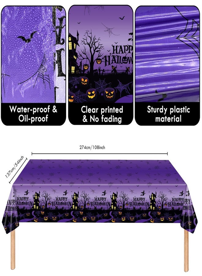 GalaHub 194Pcs Halloween Party Decorations, Happy Halloween Party Supplies with Banner Tablecloth Plates Cups, Disposable Tableware Set for Adults or Kids, Serve 24 - Image 3