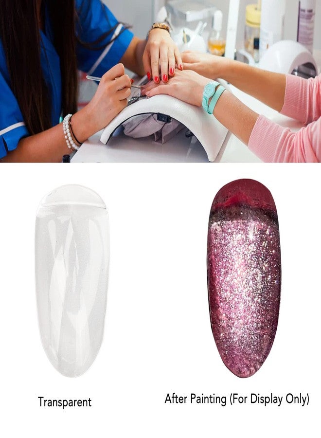 Ymiko Nail Polish Color Card, Nail Color Card Transparent Glass Nail Sticks Nail Art Color Display Tips Simulation Nail Sample Display Card for for Colorful Nail Polish DIY Training Practicing Displaying - Image 5