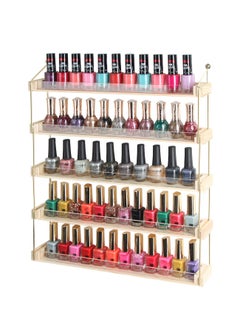 J JACKCUBE DESIGN J JACKCUBE DESIGN Wall Mount Gold Metal and Wood Nail Polish Display Shelves Rack Organizer Holds 60 Bottles (5 Tier) - MK543A 