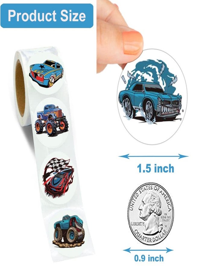 Hohamn 600Pcs Monster Truck and Race Car Stickers for Kids 1.5 Inch Car Stickers for Kids Boys Race Car Party Favors Birthday Decoration Supplies Reward Stickers - Image 3