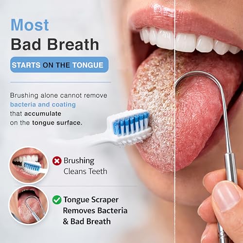 Pink Woolf Stainless Steel Tongue Cleaner for Adults | Premium Tongue Scraper with Unique Identification Mark | Rust-Resistant Oral Care Tool | Pack of 2 with Travel Case - Image 2