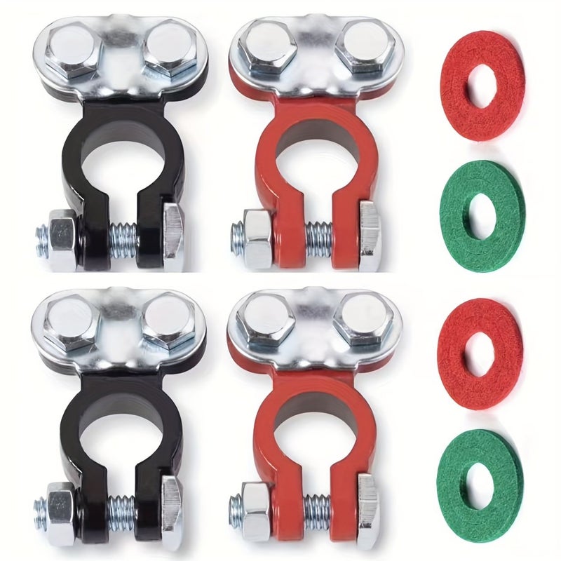 4pcs Red And Black Anti Corrosion Battery Terminal Connector Adjustable Car Auto Parts - Image 2