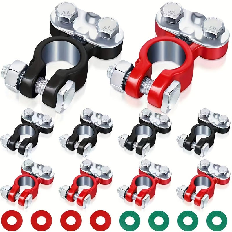 4pcs Red And Black Anti Corrosion Battery Terminal Connector Adjustable Car Auto Parts - Image 3