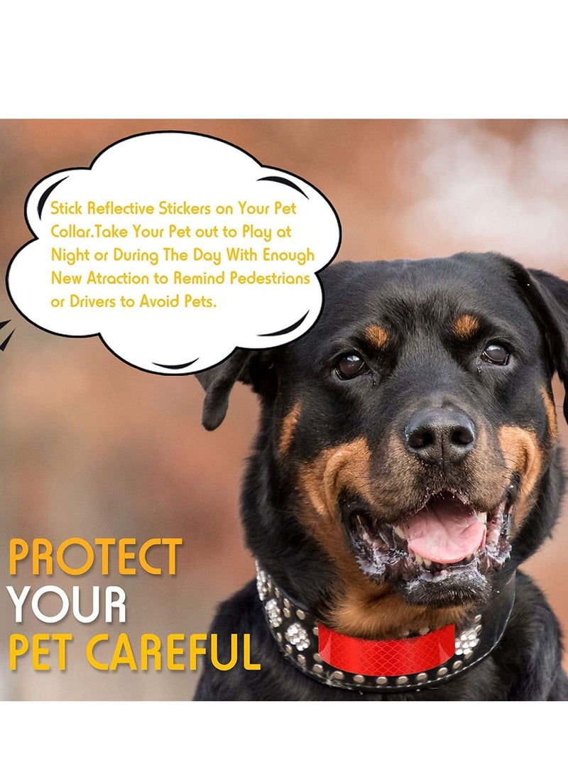SYOSI 30 قطعة من ملصقات التحذير العاكسة وملصقات السلامة العاكسة وملصقات الرؤية الليلية وملصقات الشريط العاكس المقاومة للماء للمركبات والدراجات النارية والدراجات الهوائية، 1.18 × 3.25 بوصة - Image 5