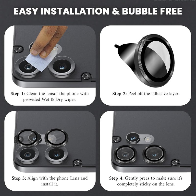 FIRST MART Camera Lens Protectors for Nothing CMF 2 Pro (6.77 Inches) Tough HD Individual Aluminum Alloy Lens Ring Cover, Scratch Resistant, Thin Lens Protection| Black, 1 Pack - Image 2