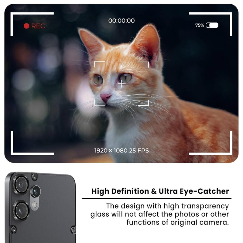 FIRST MART Camera Lens Protectors for Nothing CMF 2 Pro (6.77 Inches) Tough HD Individual Aluminum Alloy Lens Ring Cover, Scratch Resistant, Thin Lens Protection| Black, 1 Pack - Image 4