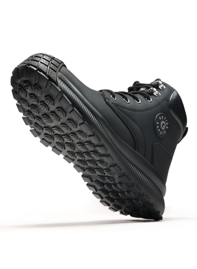 أحذية أمان رجالية ذات أصابع فولاذية، خفيفة الوزن ومريحة، مقاومة للثقب ومقاومة للانزلاق، مقاومة للتآكل ومتينة، مريحة لفترات طويلة من الوقوف، خفيفة الوزن وجيدة التهوية، أحذية عمل يمكن ارتداؤها أيضًا كأحذية رياضية عصرية. - Image 3