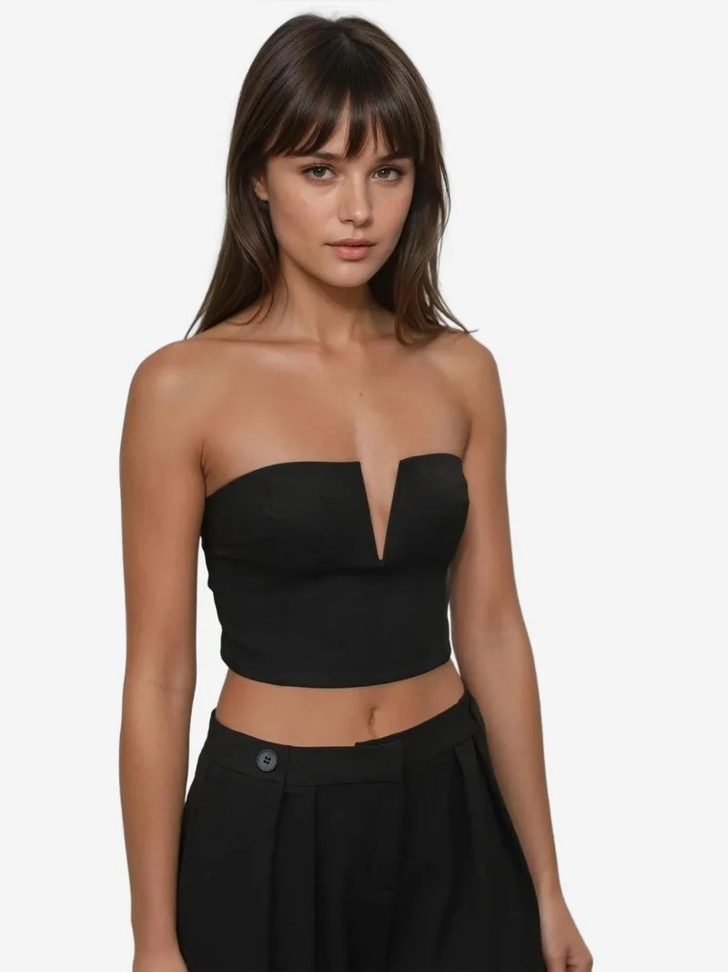 HICCUP Strapless Fitted Crop Top