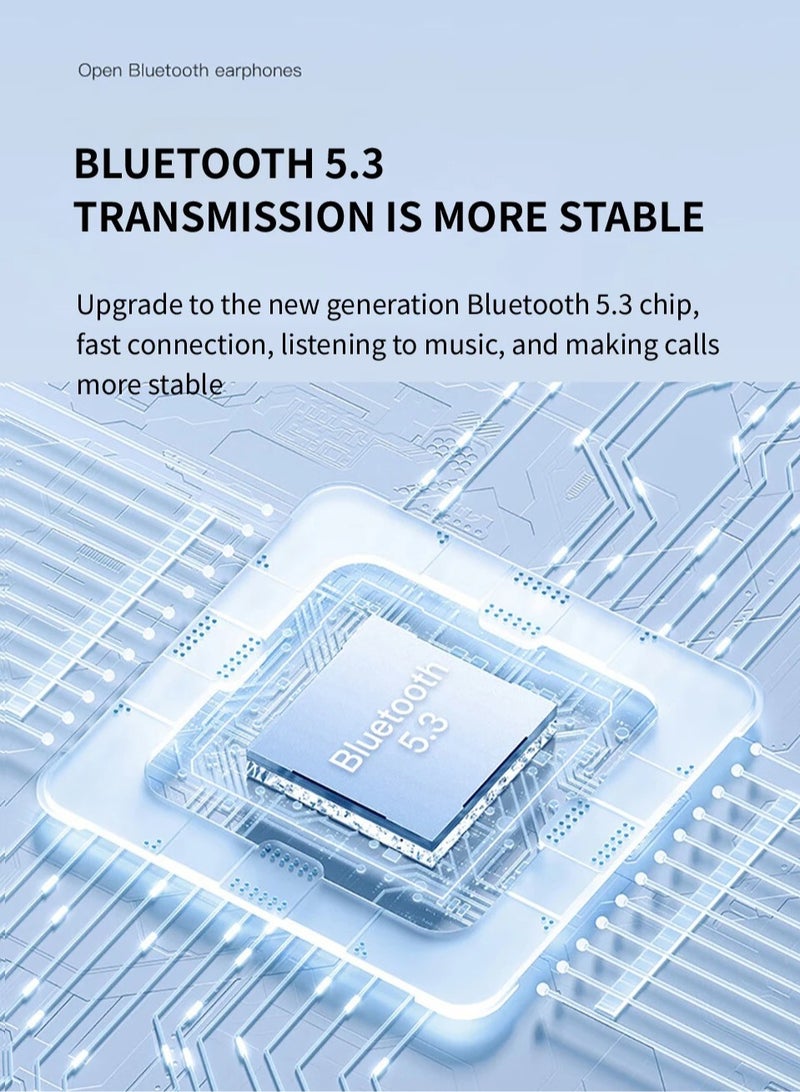 V12 Earphones, Bluetooth 5.3 Wireless Open Headsets, Comfortable Ear Clip Headphones With Built In Microphone, Hifi Stereo Sport Earbuds For Music Running Workout Gaming, (1pc, Black) - Image 3