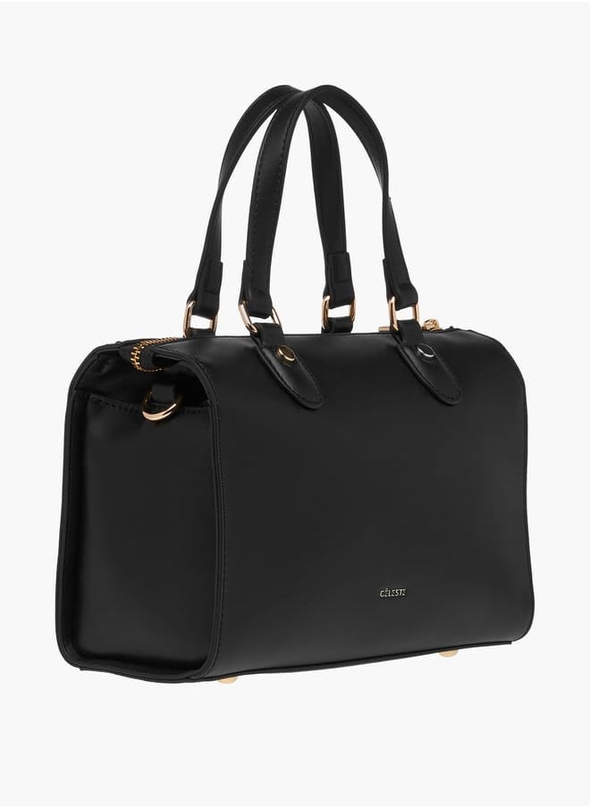 Celeste Solid Tote Bag with Handles and Zip Closure  - Image 3