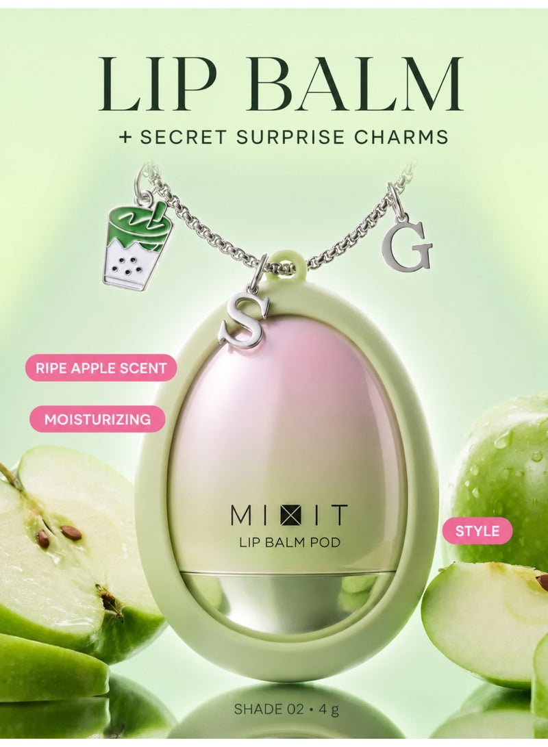 MIXIT Lip Balm Pod Secret Series Shade 02, Nourishing Lip Balm in a Stylish Bag-Charm Case with a Surprise Charm Collection, 4g - Image 2