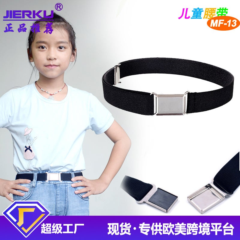 Children's Elastic Belt with Magnet Buckle – Multi-Color Fashion Commuter Style - Image 2